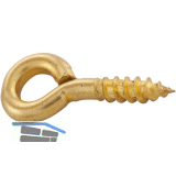 Ringschraube mit Holzgewinde 3,8x16 Stahl vermessingt