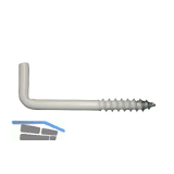 Schraubhaken mit Holzgewinde 3.2x25 Stahl wei�-beschichtet