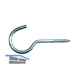 Schraubhaken mit Holzgewinde gebogen 5,5x60 verzinkt-blau