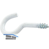 Schraubhaken mit Holzgewinde gebogen 4,1x40 wei�-beschichtet