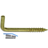 Schraubhaken mit Holzgewinde 2.5x25 Stahl vermessingt