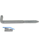 Schlitzschraubhaken mit Holzgewinde und Schlitz 5.2x 50 verzinkt-blau