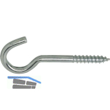 Lusterhaken mit Holzgewinde 4.8x 80 verzinkt-blau