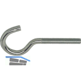Schraubhaken mit metrischem Gewinde gebogen M 6x60 verzinkt-blau