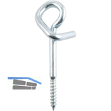 Schaukelhaken mit Holzgewinde 10x130 verzinkt-blau - T�V-gepr�ft