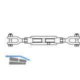Spannschloss M30 verzinkt DIN 1480 mit 2 Gabeln