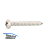 DIN7981C 3.5x 45 PH-Kreuzschlitz Edelstahl A4 Linsen-Blechschraube ~ISO7049