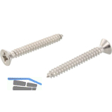 DIN7982C 2.2x 19 Pozi Senkkopf-Blechschraube ~ISO 7050 - Edelstahl A2