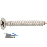 DIN7982C 4.2x 19 Phillips-KS Edelstahl A2 Senkkopf-Blechschraube ~ISO 7050