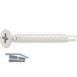 DIN7504O 4.2x 38 Phillips-KS Edelstahl A2 Senkkopf-Bohrschraube ~ISO15482