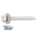 Fassadenschraube stumpf 6.3x 38 Edelstahl A2 Neoprensch. � 16 mm mit Zulassung