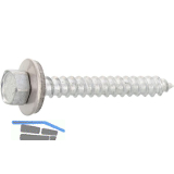 Fassadenbauschraube spitz 6.5x 45 Edelstahl A2 Neoprensch. � 16 mm mit Zulassung