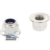 DIN6926 M12 Edelstahl A2 Sechskant-Sperrzahnmutter m Flansch und Polyamideinlage