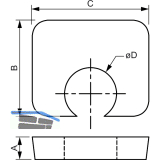 BEAM CLAMP Distanzst�ck BF1G12 M12 H= 6mm Stahl feuerverzinkt