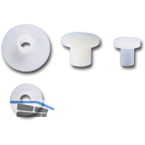 Isolierh�lse M 8x 20 Polyamid natur f�r Beschl�gemontage auf Glas