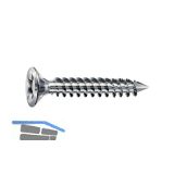 SPAX-FEX CUT Beschlagschraube 4.0x28 PH 2 Kopf 7 mm Stahl silber PVC-Holzprofile