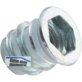 Industrie Einschraubmuffe mit Bund M10x 20 verzinkt mit Innensechskant