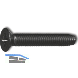 DIN7500M M 4x10 Pozidriv 2 verzinkt schwarz gewindefurchende Senkschraube