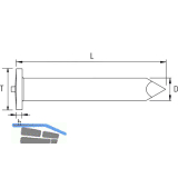 Isolierstift 3x100 Edelstahl 1.4301/1Spitze