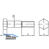 DIN609 M20x 60 blank Sechskant-Pa�schraube mit langem Gewindezapfen