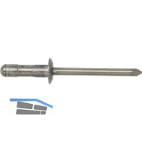 Mehrbereichsniete Flachrundkopf 4.8x17 Aluminium mit Edelstahldorn