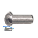Hammerkopfniete / Halbrundniete DIN660 8x 16 Stahl blank