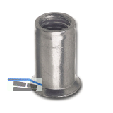 Blindnietmutter Senkkopf Rundschaft offen M12x26.0 Stahl verzinkt