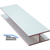 Aluminium H-Profil AlMgSi0,5 Eloxiert E6/EV1 42/20/2 mm