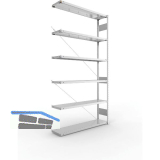 META Steck-Anbauregal 2500 x 1300 x 300 mm 6 Fachb�den 230 kg