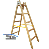 JUST Holz Stehleiter Sprossen=5 L�nge=1,66 m mit Gurt