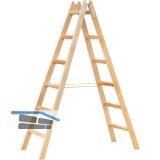 JUST Holz Stehleiter Sprossen=6 L�nge=1,96 m mit Gurt