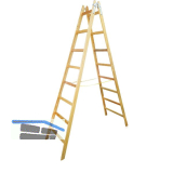 JUST Holz Stehleiter Sprossen=8 L�nge=2,40 m mit Gurt