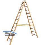 JUST Holz Stehleiter Sprossen=11 L�nge=3,46 m mit Gurt