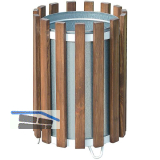 Abfallbeh�lter rund Holz mit Blecheinlage 45 Liter