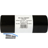 M�lls�cke Polyethylen 60 Liter, 14 my 640 x 710 mm ohne Zugband schwarz