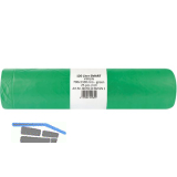 M�lls�cke Polyethylen 120 Liter, 25 my 700 x 1100 mm ohne Zugband gr�n