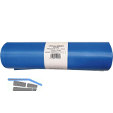 M�lls�cke Polyethylen 120 Liter, 25 my 700 x 1100 mm ohne Zugband blau