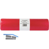 M�lls�cke Polyethylen 120 Liter, 25 my 700 x 1100 mm ohne Zugband rot