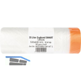 M�lls�cke Polyethylen 35 Liter, 15 my 530 x 600 mm mit Zugband wei�