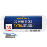 M�lls�cke Polyethylen 35 Liter, 10 my 530 x 600 mm ohne Zugband wei�