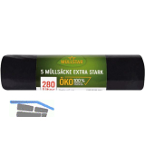 M�lls�cke Polyethylen 280 Liter, 60 my 1150 x 1350 mm ohne Zugband schwarz