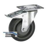 D�RNER + HELMER Lenkrolle TPE Kunststoff-Felge 80 mm 140 kg Feststeller