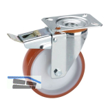 D�RNER + HELMER Lenkrolle Polyurethan Polyamidfelge 100 mm 150 kg Feststeller