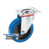 D�RNER + HELMER Lenkrolle Elastik blau Platte 160 mm 300 kg