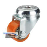 D�RNER + HELMER Lenkrolle Polyurethan 35 mm 100 kg R�ckenloch