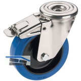 D�RNER + HELMER Lenkrolle Elastik blau R�ckenloch 100 mm 150 kg Feststeller