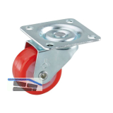 D�RNER + HELMER Lenkrolle Polyurethan rot Kunststoff-Felge 30 mm 20 kg