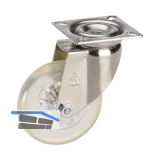 D�RNER + HELMER Lenkrolle 50 mm Polyurethan-Rad transparent 40 kg