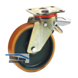 D�RNER + HELMER Lenkrolle Polyurethan Guss-Felge 150 mm 700 kg Feststeller