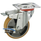 D�RNER + HELMER Lenkrolle Polyurethan Alufelge 200 mm 300 kg Feststeller